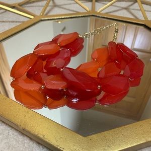 Red/orange statement necklace